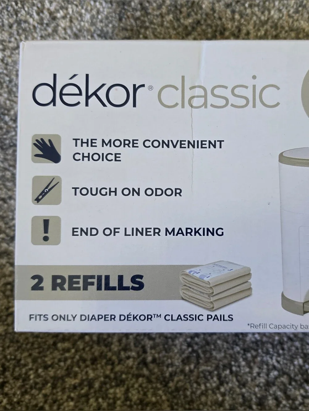 Classic Beige Diaper Pail Refills - 2 Pack
